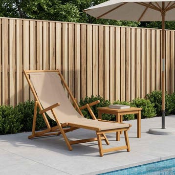vidaXL Opvouwbare zonnebed 3 Positie Massief Eucalyptus Hout, Tuin en Terras, Verzenden, Nieuw