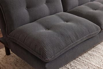 Slaapbank COCOONING 190cm 3-zits grijs cord - 48471, Ophalen of Verzenden, Nieuw