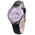 Fako - Kinderhorloge - Eenhoorn - Unicorn - Zwart, Sieraden, Tassen en Uiterlijk, Horloges | Kinderen, Verzenden, Nieuw