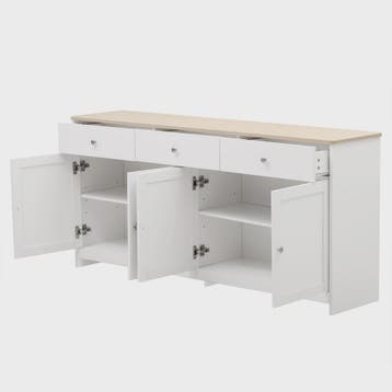 Witte Dressoir Kast met 4 Deuren en 3 Lades - Stijlvolle Opb, Verzenden, Nieuw