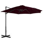 vidaXL Zweefparasol met aluminium paal 300 cm rood, Verzenden, Nieuw, 3 tot 4 meter, Zweefparasol