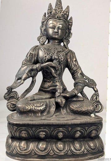 mooi beeld Vajrasattva zittend op lotustroon - Brons - Nepal