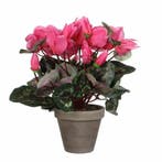 Roze cyclaam kunstplanten 30 cm in grijze pot - Overige ku.., Ophalen of Verzenden