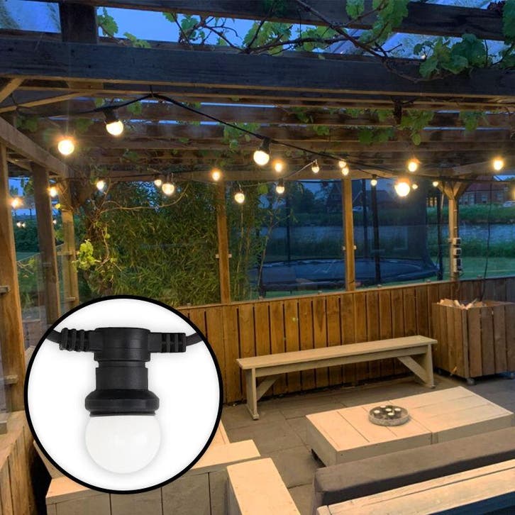 15m prikkabel inclusief 15 melkwitte lampjes, Tuin en Terras, Buitenverlichting, Nieuw, Ophalen of Verzenden