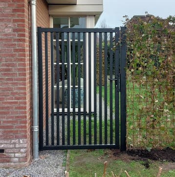 moderne tuinpoorten schuttingdeuren, lammellen en shutters, Ophalen, Nieuw, Staal, Looppoort