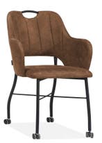 Eetkamerstoel Selena - eetkamerstoelen - Cognac, Nieuw, Overige materialen