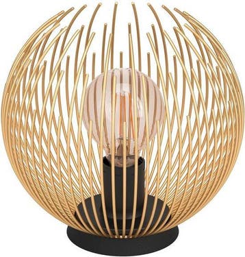 EGLO Venezuela Tafellamp - E27 - Ø 23,5 cm - Goud/Zwart, Verzenden, Nieuw