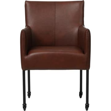 Set van 4 Leren eetkamerstoelen Desire - Granada Cognac, Huis en Inrichting, Stoelen, Ophalen of Verzenden, Nieuw, Leer