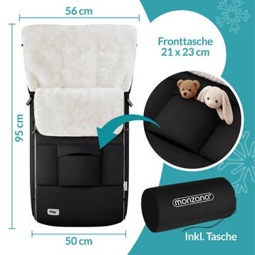 Voetenzak voor kinderwagen Zwart gevoerd (Kinder Verzorging), Verzenden, Nieuw