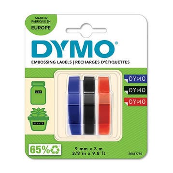 Dymo S0847750 reliëftape 3 kleuren multipack (origineel), Computers en Software, Printerbenodigdheden, Verzenden, Nieuw, Printertape