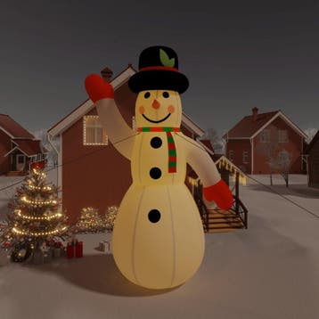vidaXL Sneeuwpop opblaasbaar met LEDs 805 cm, Diversen, Kerst, Verzenden, Nieuw
