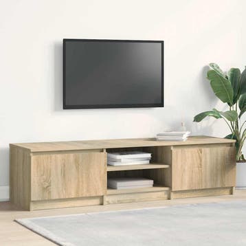 vidaXL Tv-meubel 140x40x35,5 cm bewerkt hout sonoma, Huis en Inrichting, Kasten | Televisiemeubels, 100 tot 150 cm, Verzenden