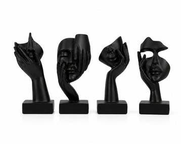 Decoratief ornament (4) - Set of Four Modern Figurative Art