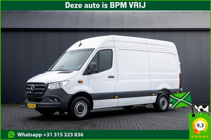 Mercedes-Benz Sprinter 317 CDI L2H2 | Mbux | Facelift | Navi, Auto's, Bestelauto's, Lease, Automaat, Wit, Mercedes-Benz, Zwart