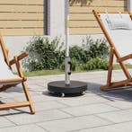 vidaXL Parasolvoet rond 30 kg graniet zwart, Verzenden, Nieuw, Minder dan 1 meter, Parasolvoet