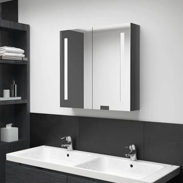 vidaXL Badkamerkast met spiegel en LED 62x14x60 cm glanzend, Verzenden, Nieuw