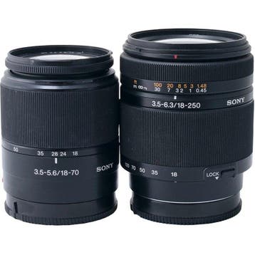 Sony DT 18-70mm F3.5-5.6 DT 18-250mm F3.5-6.3 A-Mount Double, Nieuw