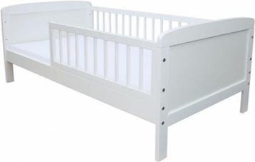 Peuterbed Hout Wit 200x90 | Uitvalbeveiliging | Laatste S..., 85 tot 100 cm, Nieuw, Ophalen of Verzenden, Lattenbodem