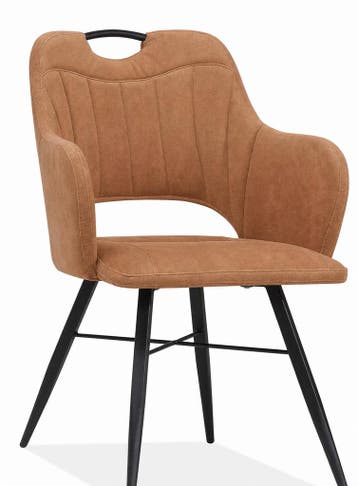 Eetkamerstoel Jewel - eetkamerstoelen - Cognac, Huis en Inrichting, Stoelen, Nieuw, Overige materialen