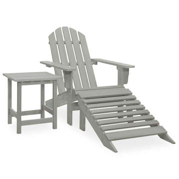 vidaXL Tuinstoel Adirondack voetenbank tafel massief, Verzenden, Nieuw, Hout