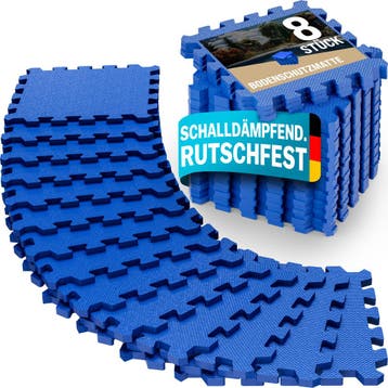 Puzzelmat Set van 8 Blauw EVA-Schuim 45x45x1cm (Speelgoed), Hobby en Vrije tijd, Verzenden, Nieuw