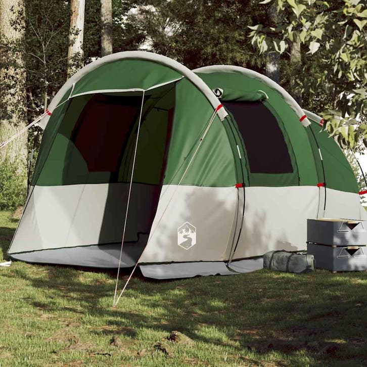 vidaXL Tunneltent 4-persoons waterdicht groen, Caravans en Kamperen, Tenten, Nieuw, tot en met 2, Verzenden