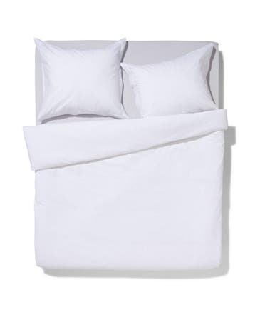 HEMA Dekbedovertrek 200x200/220cm hotel katoen percal wit, Verzenden, Nieuw, Wit