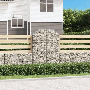 vidaXL Schanskorf gewelfd 100x50x140/160 cm gegalvaniseerd, Tuin en Terras, Bloembakken en Plantenbakken, 100 cm of meer, Verzenden