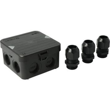 Attema Kabeldoos AK1 zwart IP65 + 3 wartels M25, Ophalen of Verzenden, Nieuw