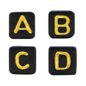 400 x Letterkralen van acryl mix Black-gold - Afmetingen:..., Ophalen of Verzenden, Nieuw, Kraal