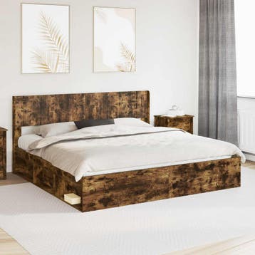 vidaXL Hoofdbord Gerookt eiken PB, Verzenden, Nieuw, Bruin, Hout