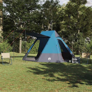 vidaXL Camping Tent 10-persoons Waterdicht Blauw taft, Verzenden, Nieuw, Tot en met 2