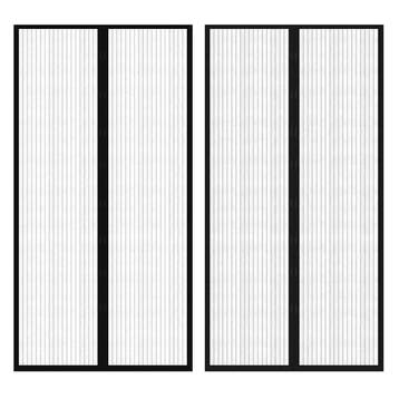 vidaXL Insectendeurgordijnen 2 st magnetisch 210x100 cm, Verzenden, Nieuw, Zwart
