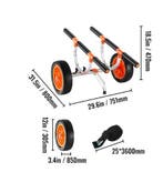 Kajak transportkar trolley met massieve wielen verstelbaar, Verzenden, Nieuw