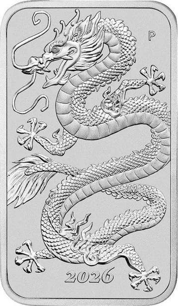 1 Troy Ounce - Zilver .999 - Dragon Rectangular 2026 - 31,1