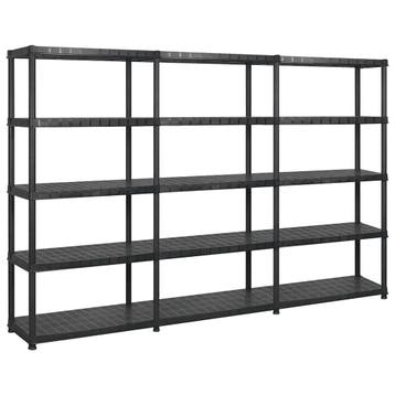 vidaXL Opbergrek 5-laags 274,5x45,7x185 cm kunststof zwart, Verzenden, Nieuw