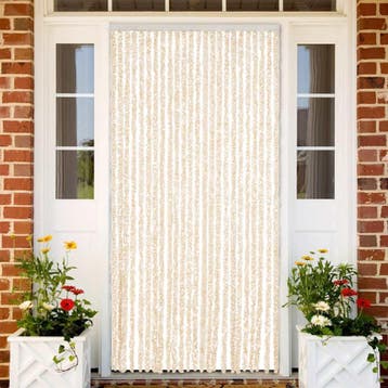 vidaXL Vliegengordijn 100x230 cm chenille beige en wit, Verzenden, Nieuw, Beige
