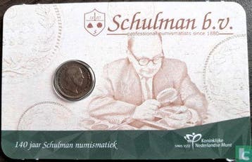 Nederland 5 cent (coincard) 140 jaar Schulman, Verzenden, 5 cent, Losse munt, Goud
