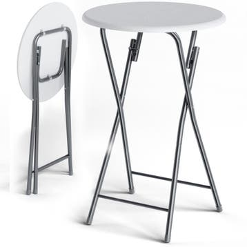 Statafel 2 stuks Wit Houtlook Ø60cm Inklapbaar (Meubelen), Verzenden