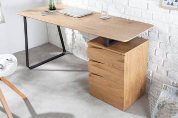 Industrieel bureau STUDIO 160cm eikenlook met 3 lades -, Ophalen of Verzenden, Nieuw in verpakking