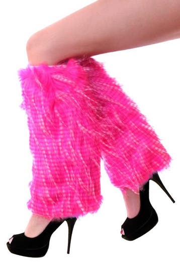 Roze Beenwarmers Bont Nepbont Faux Fur Spirit Burning Man Ho, Ophalen of Verzenden, Nieuw, Carnaval