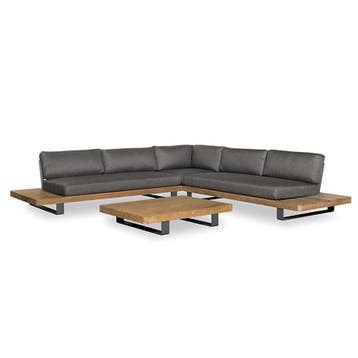 New York hoek loungeset 4-delig teak, Tuin en Terras, Ophalen of Verzenden, Nieuw