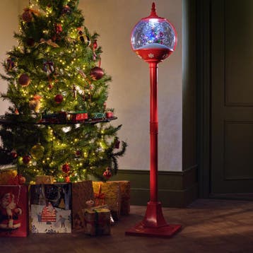 Kerstlantaarn met sneeuw, licht en geluid - 150 cm, Verzenden, Nieuw
