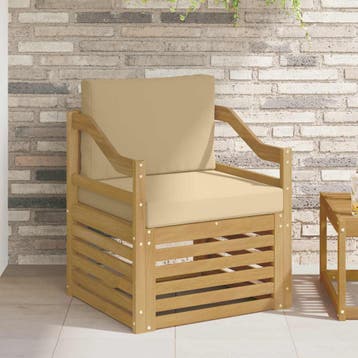 vidaXL Buiten bankenset Polyester wit en beige, Verzenden, Nieuw