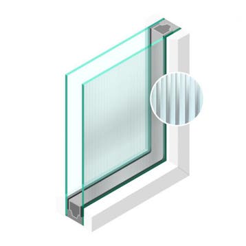 Dubbel glas Figuur Canale mat blank 4mm - sp - 4mm, Ophalen of Verzenden, Nieuw