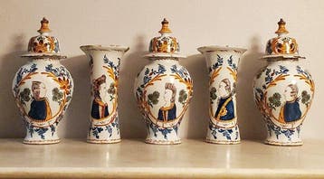 Lampetkan - Vaas (5) - Aardewerk - Set van 5 vazen