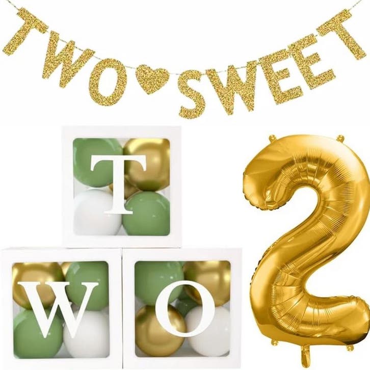 Tweede verjaardag decoratie set, Kinderen en Baby's, Kinderkleding | Maat 92, Overige typen, Jongen of Meisje, Nieuw, Verzenden
