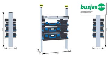 Sortimo SR5 bedrijfswageninrichting complete set 771x398x117, Ophalen of Verzenden