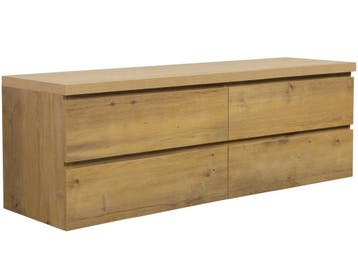 Wastafelkast Angela 160 x 48 cm Eiken Wastafelmeubel, Verzenden, Nieuw, Wastafelkast