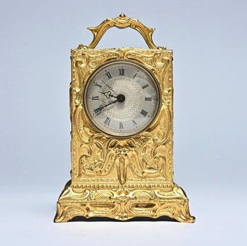 Reisklok - - Verguld brons - 1880-1920, Antiek en Kunst, Antiek | Klokken